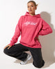 imagen de Oversize Hoodie in Fandango Pink with "Different' Embro
