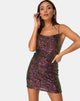 Imagen de Paiva Slip Dress in Drape Net Sequin Iridescent Burgundy