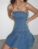 Imagen de Pajaya Minivestido vaquero bandeau en azul lavado