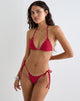 Imagen de braguita de bikini Lentra roja con tachuelas