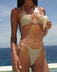 Imagen de la braguita de bikini Lentra de rayas horizontales amarilla