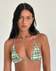 Imagen del sujetador de bikini Pami en tartán verde