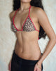 Imagen del sujetador de bikini Pami de leopardo con lazos en contraste