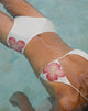 Imagen del sujetador de bikini Pami en marfil con orquídea rosa