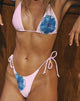 Imagen de braguita de bikini Lentra en rosa y azul flor de acuarela