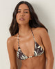 Imagen del sujetador de bikini Pami en marrón y marfil Doodle Swirl con abalorios