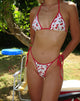 Imagen de braguita de bikini Lentra en cerezas con ribete en contraste