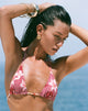 Imagen del sujetador de bikini Pami en zig zag lirio burdeos con abalorios