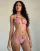 Imagen del sujetador de bikini Pami en rosa brillante con lazo negro
