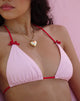 Imagen del sujetador de bikini Pami en Sakura Shimmer con tirante rojo y lazo