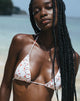 Imagen del sujetador de bikini Pami de guinga roja floral beige con volante