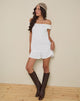 Imagen de Panasi Bardot Babydoll Mini Dress in Off White