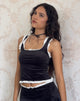 Imagen de Pansy Vest Top en Terciopelo Plano Negro