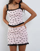 Imagen de Patricia Corset Top en bonito lazo rosa con volante de malla negro