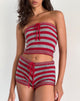 Imagen de Renha Hot Pants a rayas rojas y grises