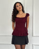Imagen de Piroli Top en Ditsy Floral Flock Burnt Maroon