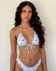 Imagen del sujetador de bikini Prisha en cadena de flores azules