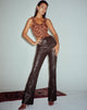 Imagen de Zolo Pantalones de PU Patchwork Marrón choco