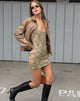imagen de MOTEL X JACQUIE Lukita Mini Dress in Mix Space Dye Khaki