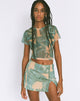 imagen de MOTEL X OLIVIA NEILL Minifalda Pelma en Collage Floral Verde Sombra