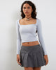 imagen de Quebon Long Sleeve Top in Grey Dawn