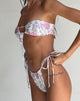Imagen de la braguita de bikini Leyna en blanco estampado de flores de la jungla