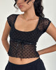 Imagen de Rada Top en malla flocada Basic Polka Negro