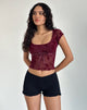 Imagen de Rada Top en Botanical Flocked Maroon