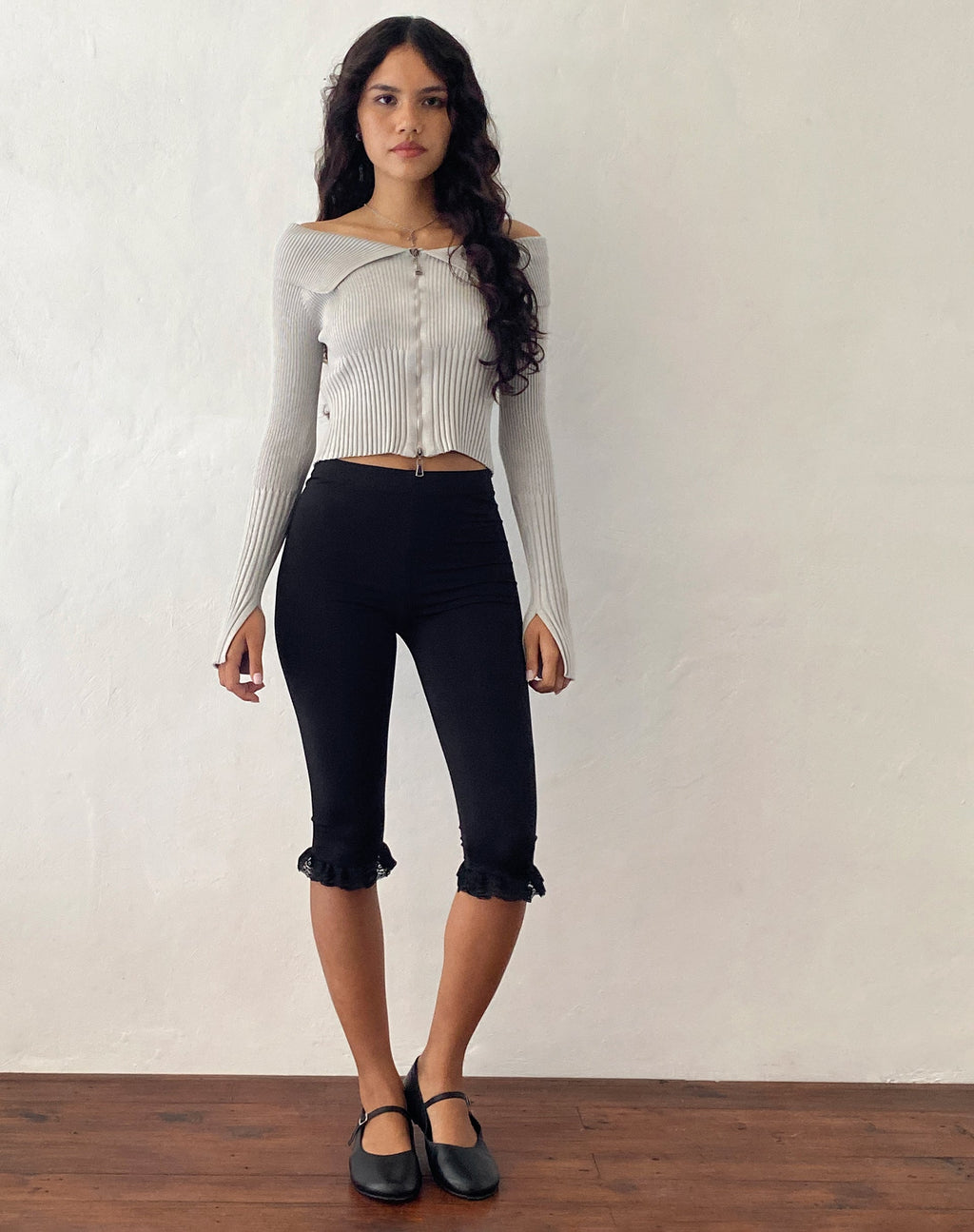 Jersey con cremallera y manga larga Radia en gris claro