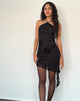 Imagen del vestido Redi Mini Halterneck Dress in Orchids Flock Negro