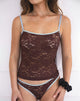 Imagen de Redum Cami Top de encaje chocolate con ribete azul