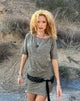 Imágenes de Reeta Mini Dress in Glitter Knit Khaki