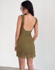Imagen del minivestido Renata en verde musgo texturizado