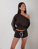 Imagen de Resata Runner Shorts en chocolate amargo con ribete violeta