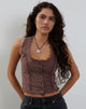 Imagen de Ayara Button Up Cami Top in Deep Taupe