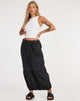 imagen de Masao Maxi Skirt in Parachute Black with White Stitch