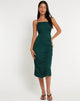 imagen de Nosita Midi Dress in Satin Cheetah Forest Green