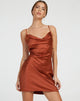 Imagen de Paiva Slip Dress in Satin Dark Rust
