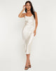 Imagen del vestido Palasha Midi de satén Marfil