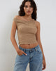 imagen de Peyton One Shoulder Waffle Knit Top en Avena
