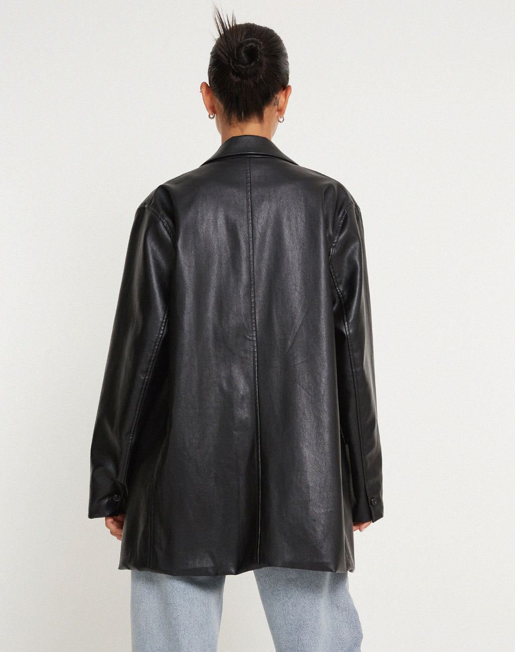 Blazer Saken en Pu Negro