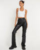 Imagen de Zorea Pantalón de PU negro con pespuntes blancos