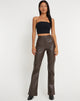 Imagen de Zoven Pantalones en Pu Chocolate Oscuro