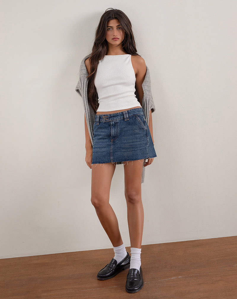 Falda rígida micro vaquera en azul Heritage