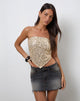 Imagen de Rimo Bandeau Top en lentejuelas doradas