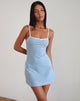 imagen de Riniko Mini Dress in Nantucket Blue with White Binding