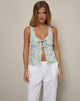 Imagen de Rodite Tie Front Top in Washed Out Pastel Floral
