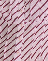 Raya de gasa rosa y burdeos