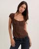 Imagen de la blusa Rolina de gasa marrón