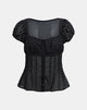 Imagen de Rolina Blusa de gasa Mini Polka Negra
